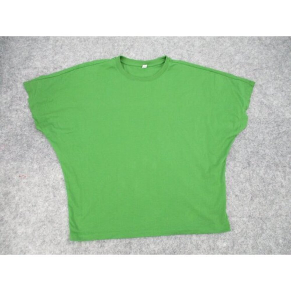 Uniqlo Womens Top Medium Short Sleeve Shirt Blouse Green Short Sleeves Crew Neck